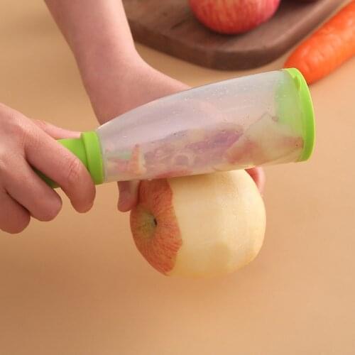 Multifunctional Fruit Peeler With Rubbish Bin Stainless Steel Blade Vegetable Potato Carrot Skin Cutter Grater Kitchen Gadgets