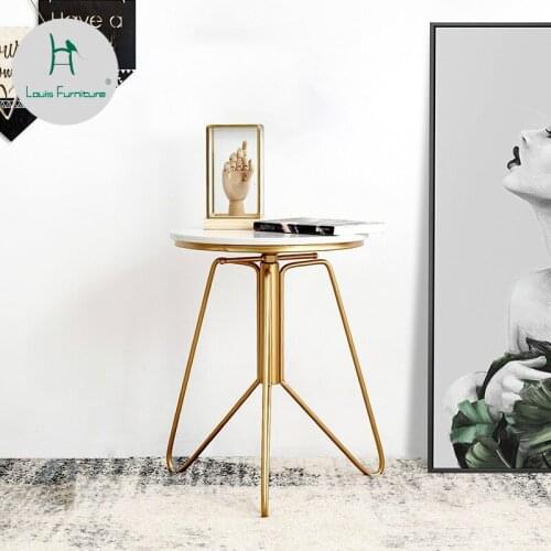 Louis Fashion Coffee Tables Simple Sofa Nordic Marble Gold Iron Balcony Can Lift