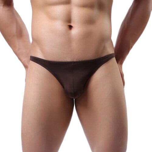 Mens Underwear Briefs U Convex Ultra-thin Transparent Ice Silk Mens Briefs Low Waist Small Three Pants Sexy Shorts Underpants