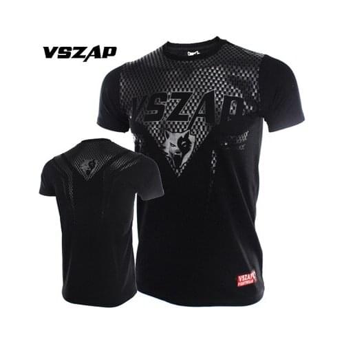 New VSZAP fight MUAY THAI MUAY THAI combat short sleeve T-shirt broadcasting wulinfeng fitness training clothes