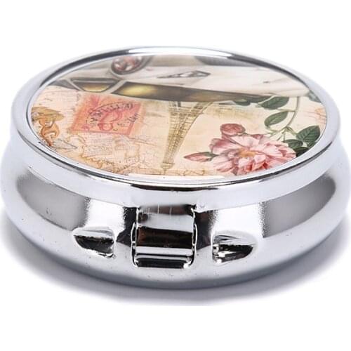 New Folding Pill Case Metal Pill Cutter Medicine Organizer Portable Pill Box Makeup Storage Container