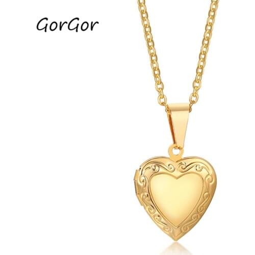 GorGor Necklace Women Stainless Steel Heart-shaped Openable Phase Box Simplicity Exquisite Multifunctional Accessories PN-1364