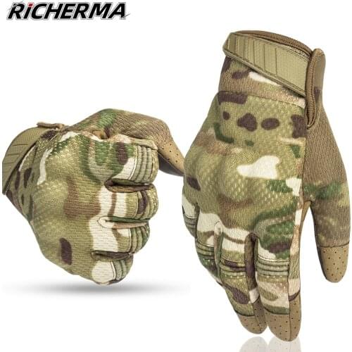 Breathable Summer Motorcycle Gloves Knuckles Protective Work Gloves Anti-Slip Duable Full Finger Camo Tactical Gloves Men