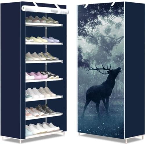 7-Layer Shoe Cabinet Thickened Non Woven Fabric Shoe Rack Hallway Space-Saving Shoe Organizer Rack Shelf Closet for Shoes