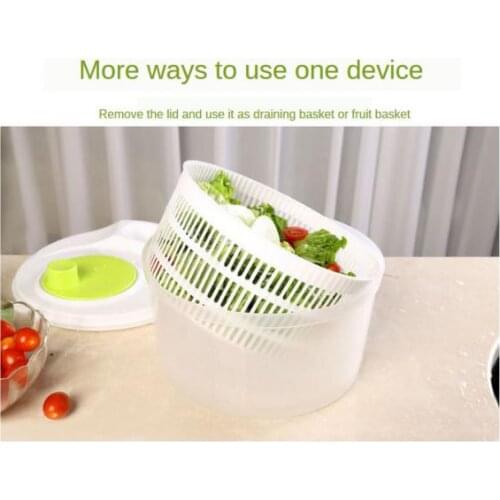 5L Salad Spinner with Bowl Anti-Wobble Tech Vegetable or Lettuce Dryer