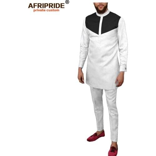Tracksuit Men African Clothing Set Dashiki Coats Jacket and Ankara Pants Casual Set for Spring Attire AFRIPRIDE A2016001