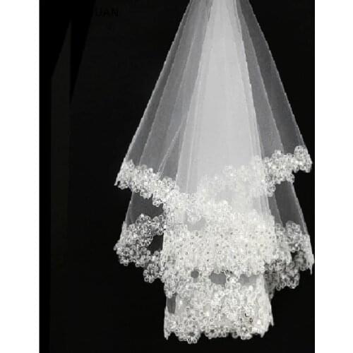 Wedding Accessories Short Bridal Veils Without Comb White Lace Veil High Quality Cheap Wedding Veils