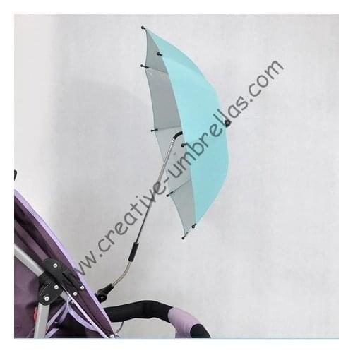 UV protecting,Safe style,Baby stroller umbrella,baby car umbrellas,three in one,8mm steel shaft and fiberglass ribs,clip parasol