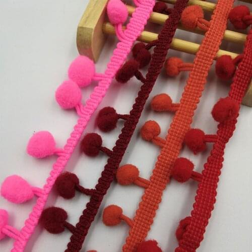1-2Yards Pom pom Fringe Lace Ribbon Pompom Trim Ball Fabric DIY Sewing Tassel Lace Kintted Fabric Handmade DIY Craft Accessorie