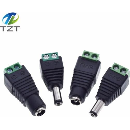 1pack 5.5MM x 2.1MM / 2.5MM Female Male DC Power Plug Adapter for 5050 3528 5060 Single Color LED Strip and CCTV Cameras