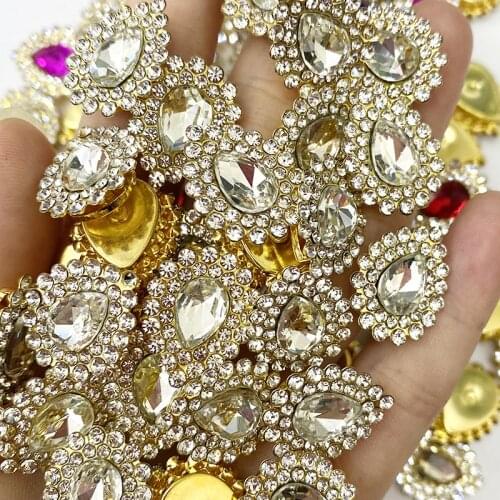 10pcs/lot 7x10mm Crystal Claw Rhinestone Flatback Sewing Rhinestone Cabochons Beads For Jewelry Making DIY Needlework Supplies