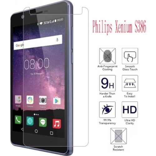 10PCS NEW Screen Protector phone For Philips Xenium S386 phone Tempered Glass SmartPhone Film Protective Screen Cover