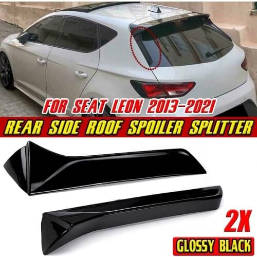Seat Leon Spoiler tail wing trunk piano black color 2 pieces additional spoiler abs plastic car accessory for seat leon fr cupra