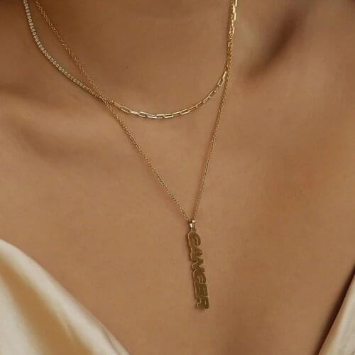 3UMeter 2020 New Pendant Name Necklace Women Customized Nameolate Necklace Gold Stainless Steel Personalized Necklace Gift