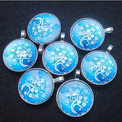 5pcs new glass pendants two faces new arrival glass cabochons for pendants size 25mm for women necklace making accessories