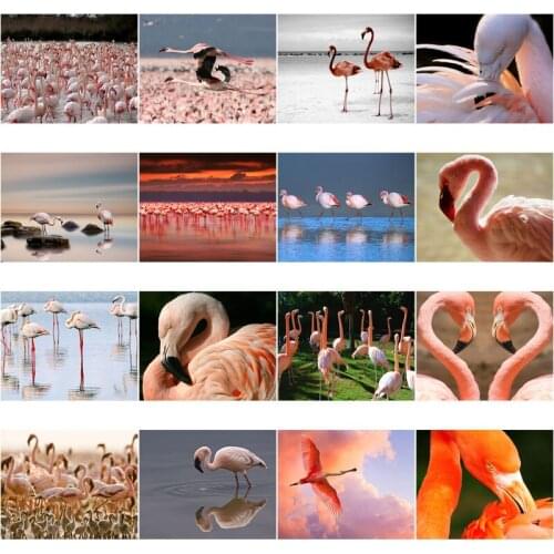5D DIY Diamond Painting Flamingo Cross Stitch Kit Full Square Drill Embroidery Animal Mosaic Rhinestone Decoration Gift Picture