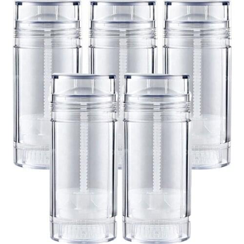 Freeship 5pcs 1oz 30g Empty Clear Round Twist-up Deodorant Containers,Empty Reusable Deodorant Bottles for DIY Travel