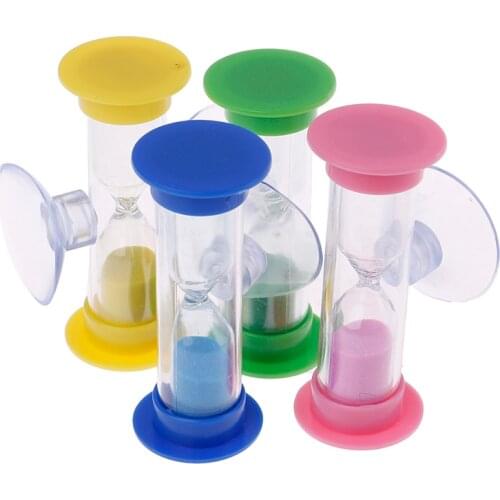 1Pc Multicolor Kids Hourglass MiNi Glass Sand Clock For Teeth Gadget Toothbrush Swivel Sand Time minutes Shower Timer