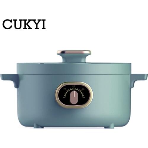 CUKYI 3L Multifunction Electric Cooker Mini Skillet Cooking Pot Frying Boiling Stewing Pot Hot Pot Noodles Non-stick 220V 2 Gear