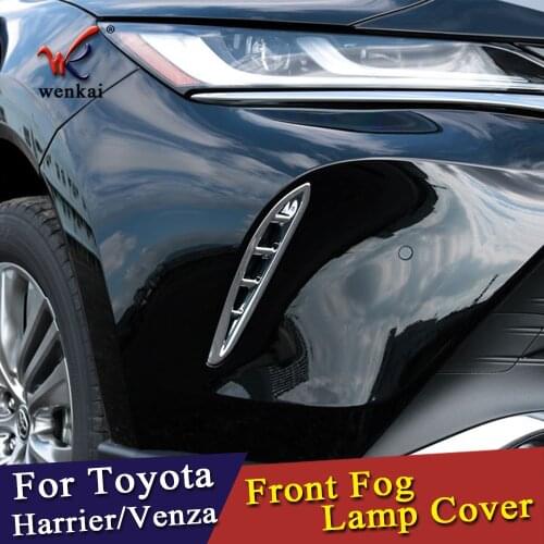 For Toyota Harrier Venza 2020 2021 Accessories Front Fog Lights Cover Frame Trim ABS Chrome Exterior Refit Car Styling