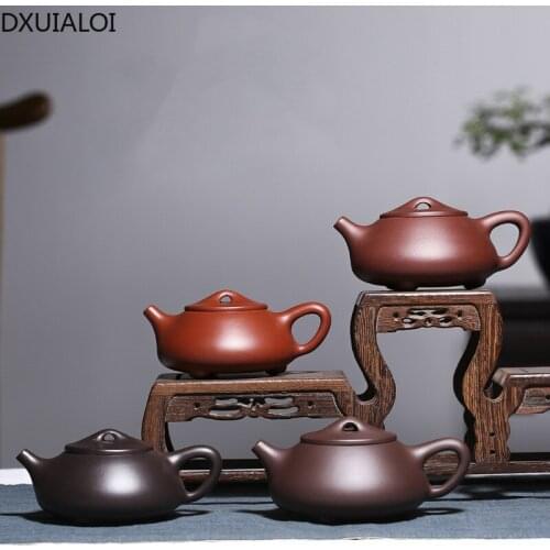 DXUIALOI Classical Tradition Handmade Purple Clay Pot Stone Scoop Pot Teapot Living Room Office Tea Set Home Decoration