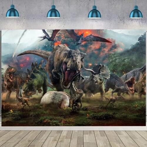 Dinosaur Backdrop Jurassic Volcano Baby Shower Kids Birthday Party Custom Photo Background Photocall Prop Decoration Banner