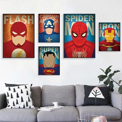 Marvel Canvas Painting Avengers Superhero Captain America Poster Posters and Movie Prints Wall Art Pictures for Room Home Decor