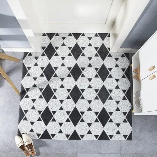 Kitchen Mat Doormat Dust Removal Anti-slip PVC Silk Loop Door Mat Entrance Rubbing Custom Irregular Shape Rug Nordic Minimalist