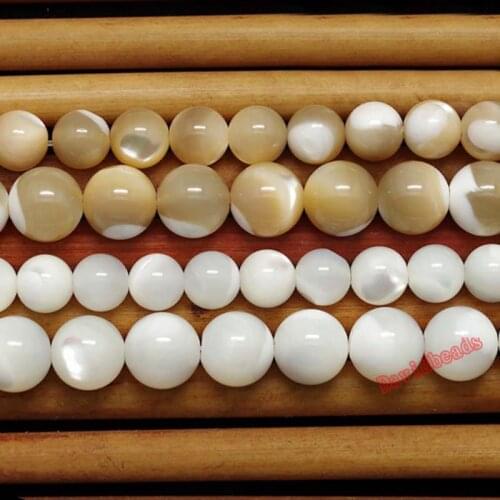 Fctory Price Natural Trochus Shell Stone 4 6 8 10 12 mm Round Loose Beads For Women jewelry Making DIY Bracelet Necklace