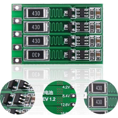 New Arrival 1pc 4S 16.8V 100mA Li-ion Battery Board Lithium 18650 Battery BMS PCB Protection Board With Balance Function