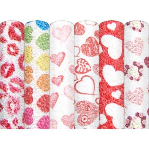 Valentines' Love 20*33cm Chunky Glitter Faux Synthetic Leather For Bow-knot bags Wallet Phone Cover Scrapbook DIY,1Yc14224