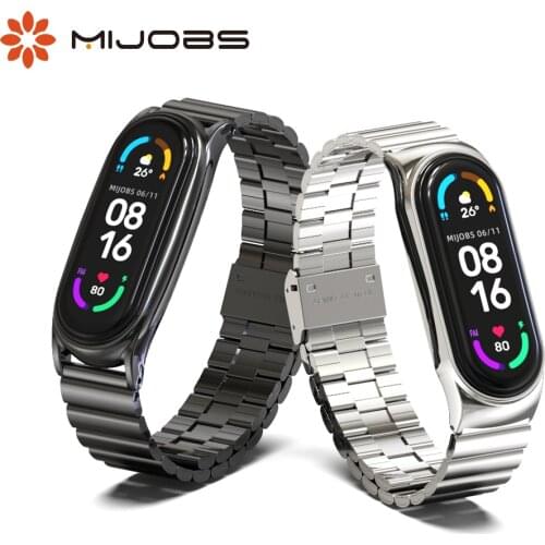 Strap for Mi Band 5 6 Metal Bracelet On Mi Band 4 Wristband Stainless Steel Mi Band 3 Strap For Xiaomi Miband 6 5 4 Watchbands