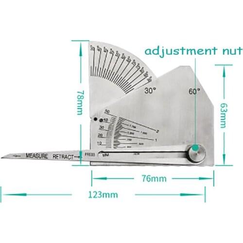 Bridge Cam High Hardness Stainless Steel Weld Gauge Welding Inspection Ruler for Mechanical Thread Debugging Measuring Tool