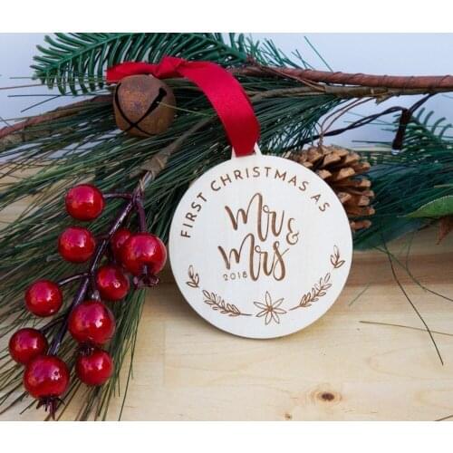 Mr & Mrs, First Christmas, wedding gift, personalised ornament christmas decoration, Christmas bauble Wedding