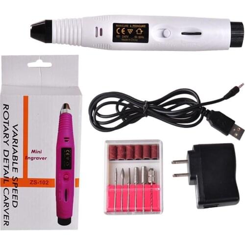Kuantin Electric Nail Cutter Set, Improved USB Pedicure Portable handpiece Pen Nail Drill Manicure Machine Polishing Nail Gel