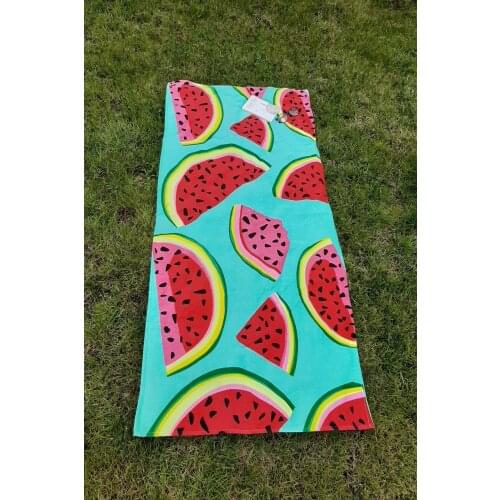 Savoring Watermelon Pattern Beach Towel Digital Printed 75x150 Cm 100 Cotton