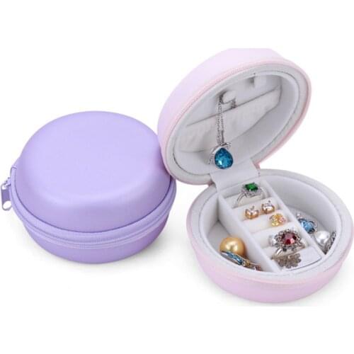 Portable Travel Mini Jewelry Storage Box Built in Flannel PU Leather Package Box Jewellery Female Gift Essential