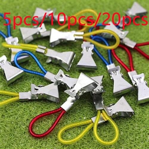 5pcs/10pcs/20pcs Clothes Pegs Stainless Steel Colorful Tea Towel Hanging Clips Home Travel Portable Storage Hangers