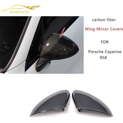 Direct Replacement carbon fiber Wing Mirror Covers for Porsche Cayenne 958 Auto Side Rearview Mirror Covers Car Styling