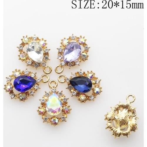 Gorgeous 20 * 15mm Needlework Accessories, Pendant Buttons, Diamond Buttons, Hand-Made, Crystal Crafting Decoration Buttons
