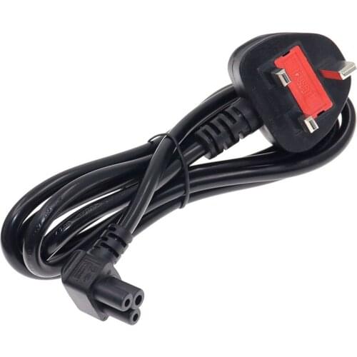 UK BS1363 Mains Plug To IEC C5 UP Angled 3pin Laptop Power Lead Cable PC Monitor Type G Adapter Extension Cord 1.5m 5ft