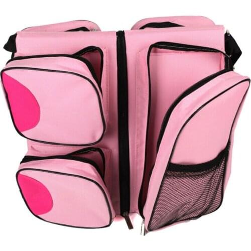 Foldable Crib Bag Portable Multi-Functional Large Capacity Baby Travel Bed One Shoulder Bag Solid Color Fashion Leisure Trend