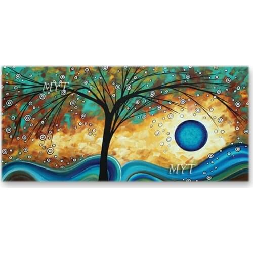 Modern Abstract New Rich Tree Picture Art 100% Hand-painted Unframed Colorful Oil Painting Canvas Wall Decor Art For Living Room