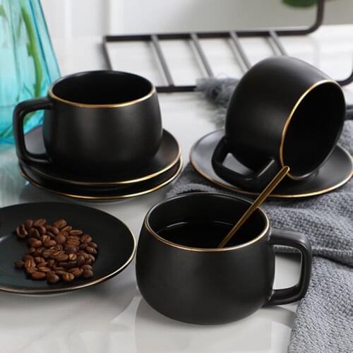 Modern Coffee Mugs Cup Matte Black Cups Ceramic Mug Coffe Cup and Saucer Tumbler Mugs Coffee Cups Kawaii Mug Cute Cup Cold Cups