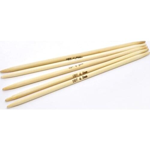 DoreenBeads 20cm Bamboo Hand Sewing DP Knitting Needle Crochet Hook knitting Sweater Needles Set ( US Size 7/4.5mm ) 5PCs/Set