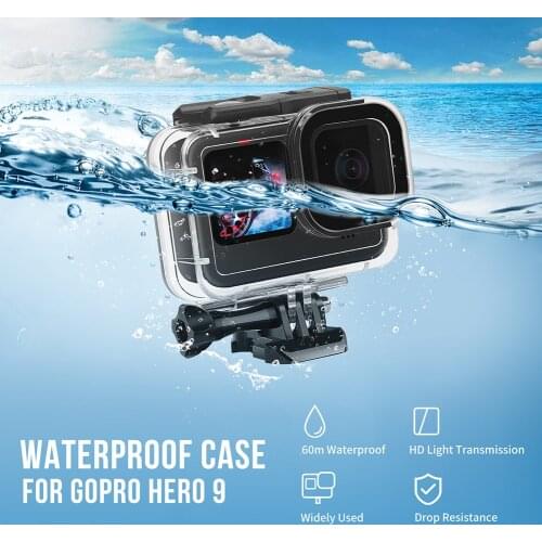 60M Underwater Waterproof Housing Case for GoPro Hero 9 Black Camera Diving Protective Dive Cover for Go Pro 9 Accessories