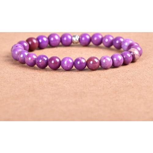 High Quality 8mm Purple Cloud Mother Natural Mica Gem Stone Bracelet Dropship