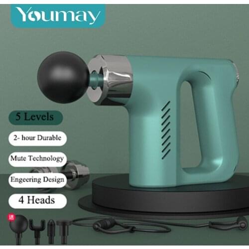 Youmay Mini Fascia Gun Portable Massage Gun USB Rechargeable Deep Muscle Body Relaxation Pain Relief Fitness Electric Massager