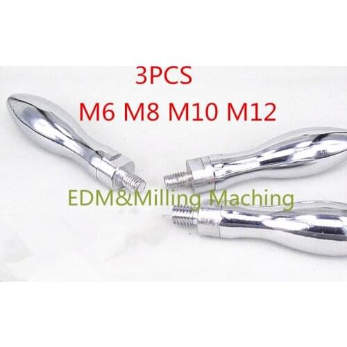 3PCS CNC Milling Machines Parts Self-Turning Handle Grip M6 M8 M10 M12 threaded For Handwheel Crank Ball Handle