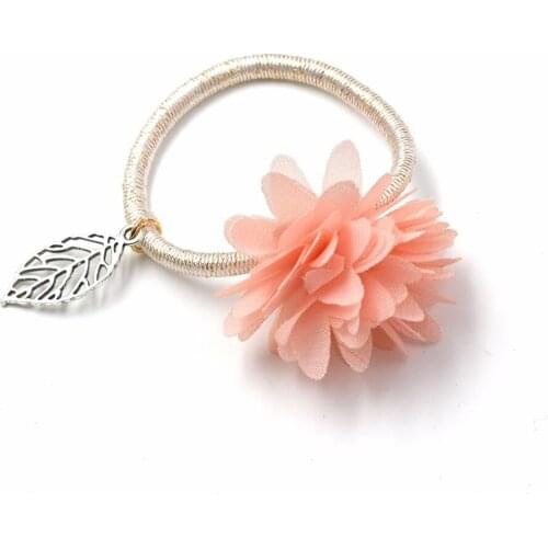 2PCS Women Cute Hair Accessories Headband multilayer Flower Lotus Ponytail Holder Plastic Ball Hair Ring Elastic Kids Hair Band